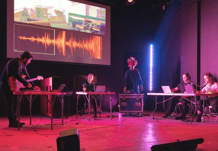 Sonic Arts And Music Production Laptop Ensemble performing