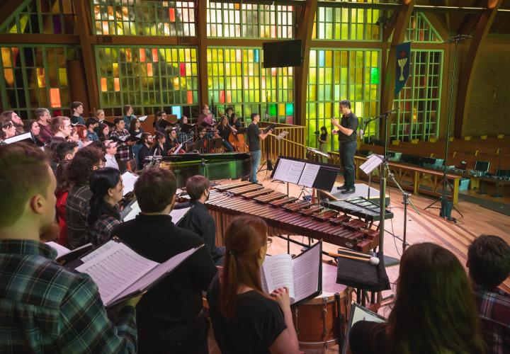 PSU Choir in  a church