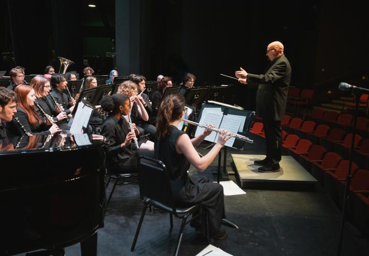 Ed Protzman conducting the PSU windsymphony.