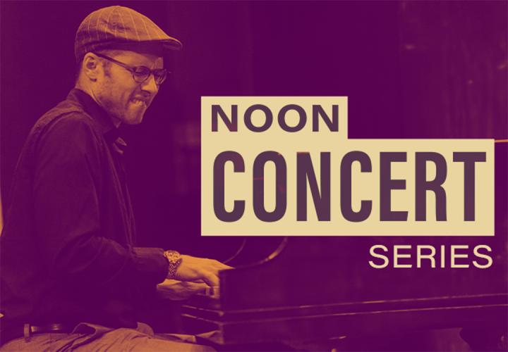 PSU faculty George Colligan playing piano for the Noon Concert Series.