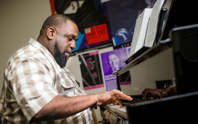 PSU Jazz piano student performing
