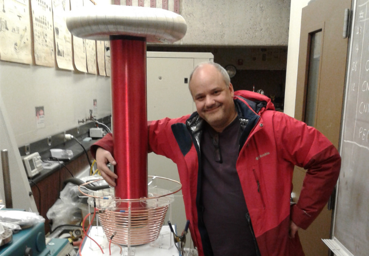 Erik Sanchez with a Tesla coil