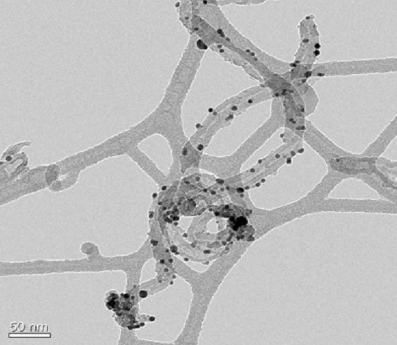 Gold nanoparticles on carbon nanotubes