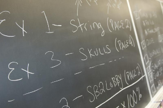 Math on a chalk board