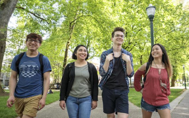 Students walking together