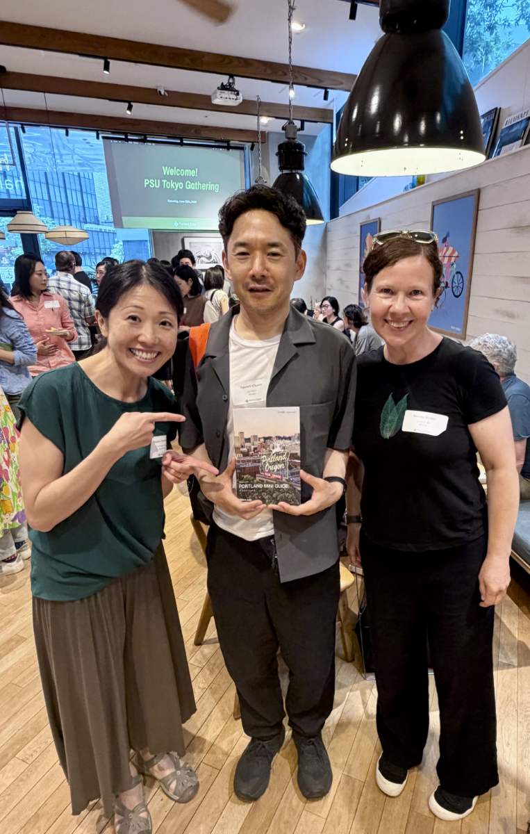 Organizers Naoko Horikawa and Monika Mulder with an IELP alum