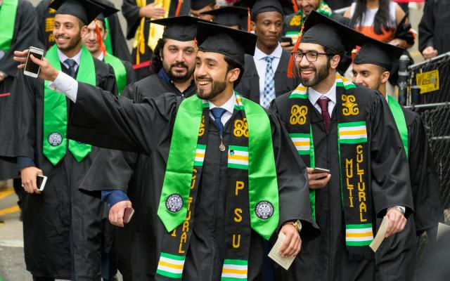 International students at commencement
