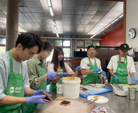 Students volunteering at Blanchet House