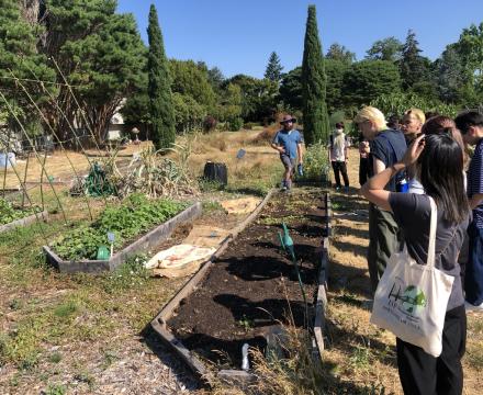 Students touring PSU Learning Garden