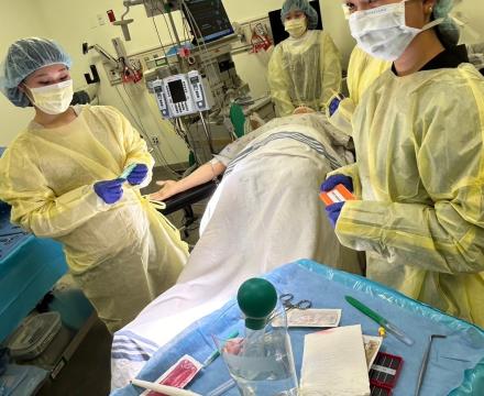 Nursing students at OHSU sim lab