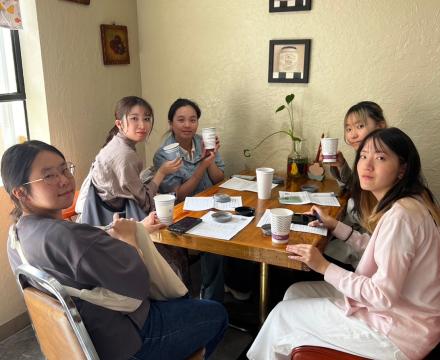 students tasting different coffee types