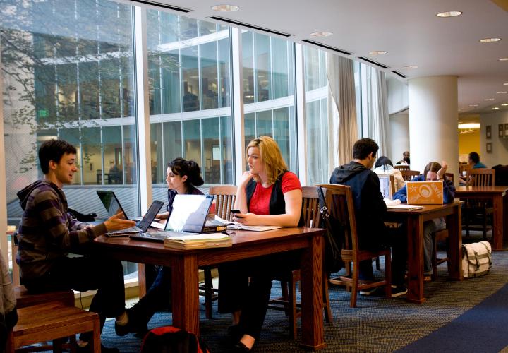 Students in library