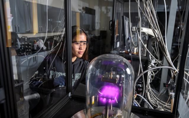 Student in lab