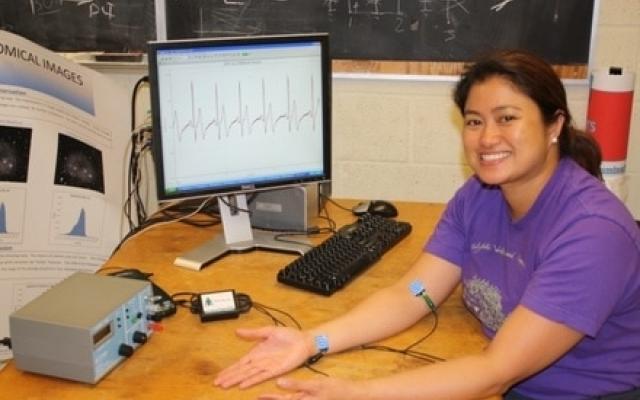 Student in lab