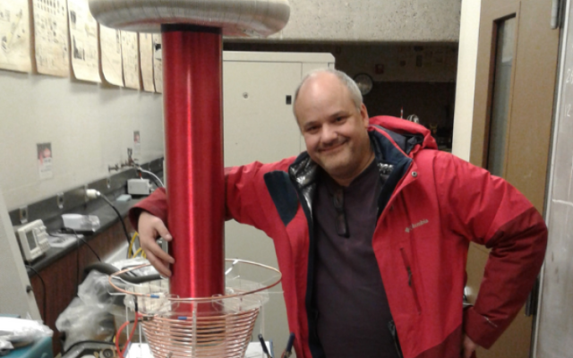 Professor with a Tesla coil