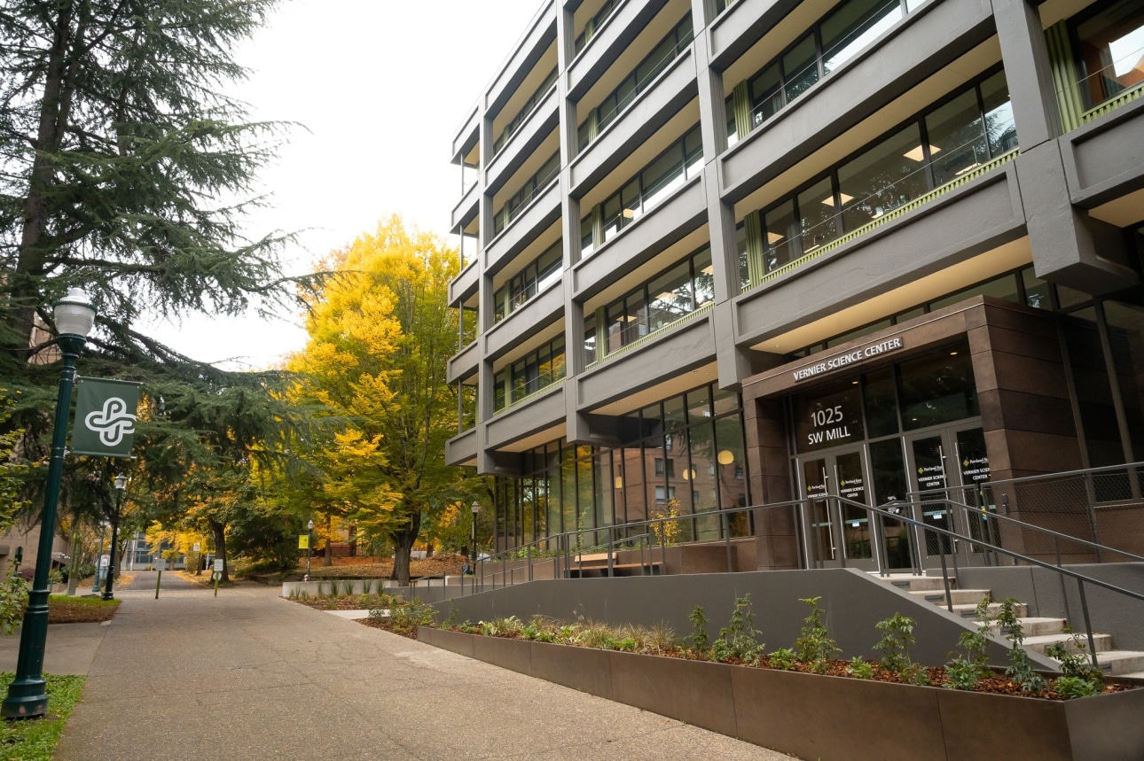 picture of the front of vernier science building