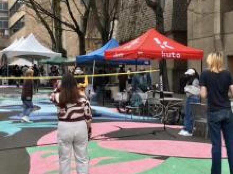 People playing games at the Wintermission event