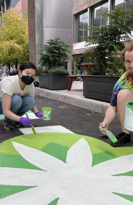 volunteers mural paint day