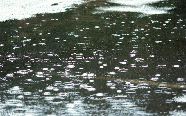 Picture of a puddle with water drops