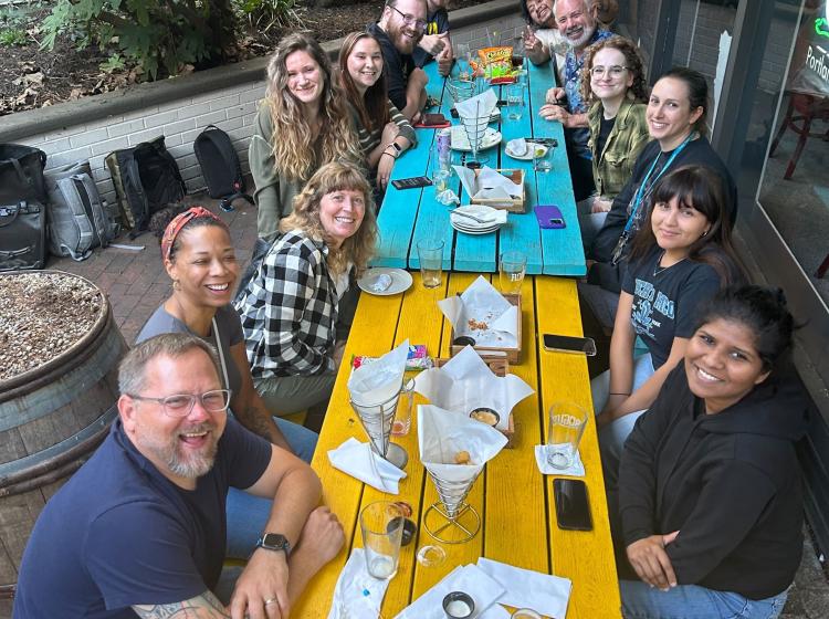 All lab members at happy hour