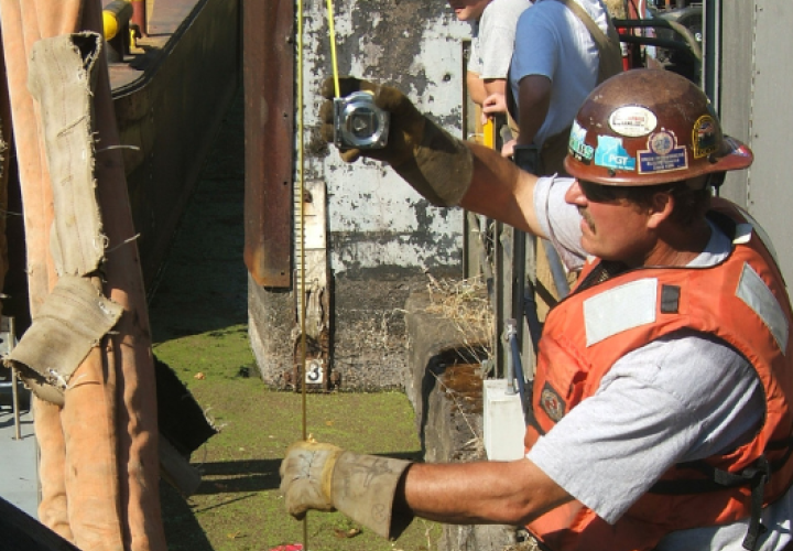 Levee worker