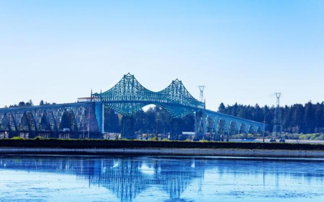 McCullough Memorial Bridge crossing Coos Bay, Oregon