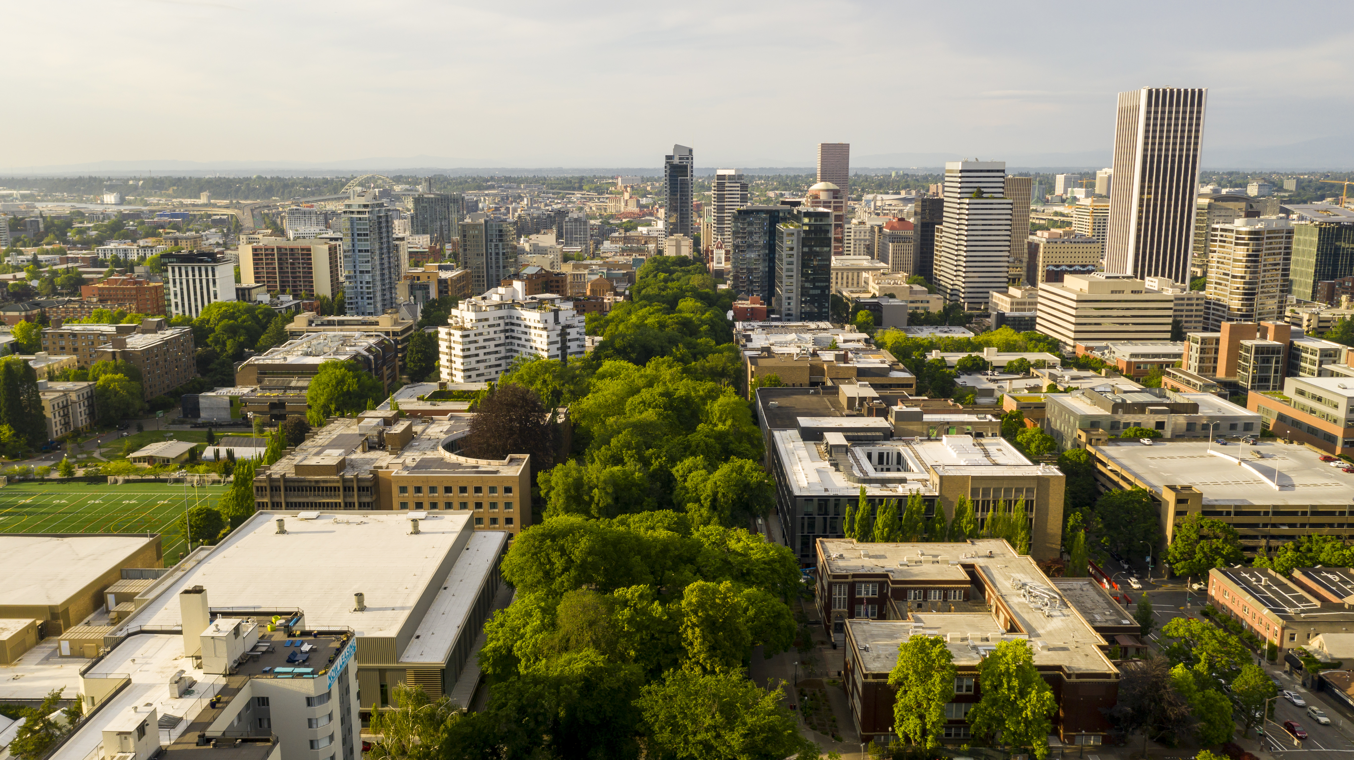 Bird eye view of Downtown Portland 