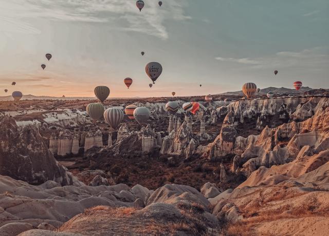 Hot air balloons over Turkey