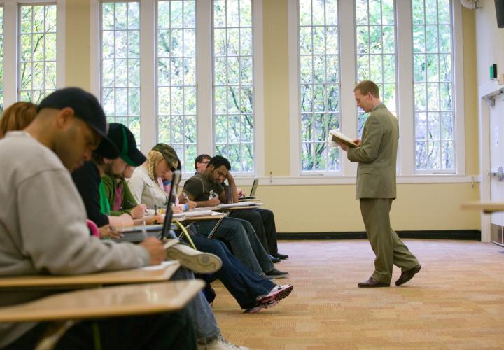 Faculty teaching in a classroom