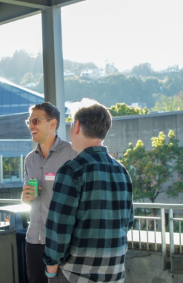 Richard Clucas, Alberto Ganis and David Kinsella on Terrace