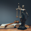 Scales of justice statue gavel