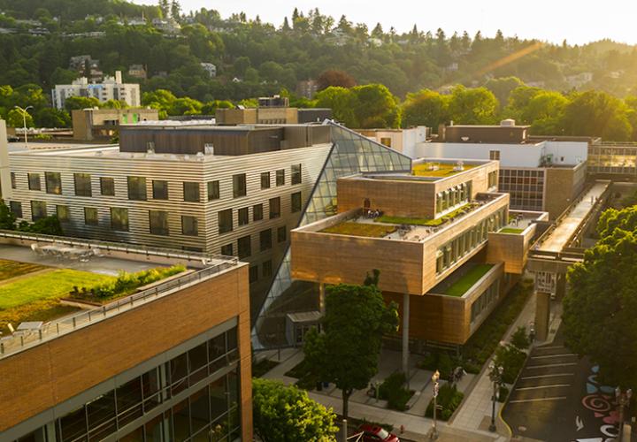 aerial view of PSU campus