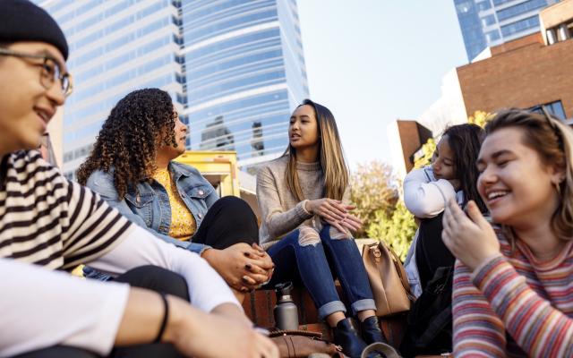 Students in downtown Portland