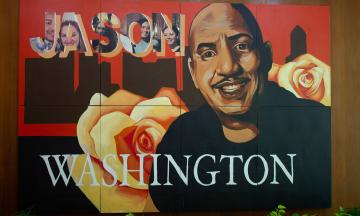 Jason Washington mural in Smith Center 