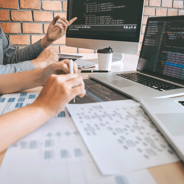 People working on projects