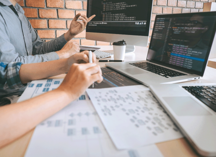 People working on projects