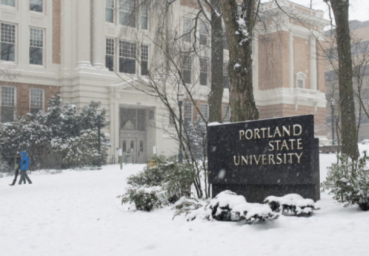 Snow day on PSU campus