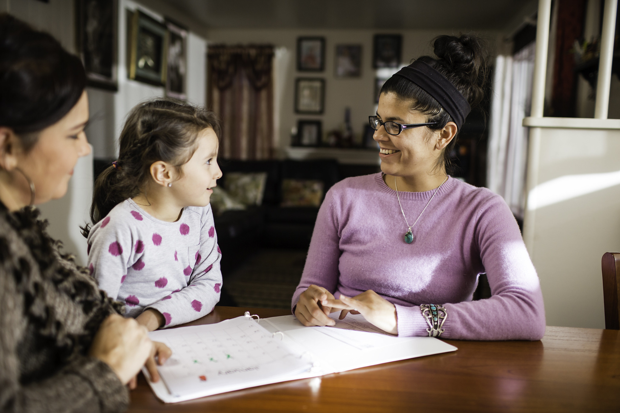 PSU online student works with child