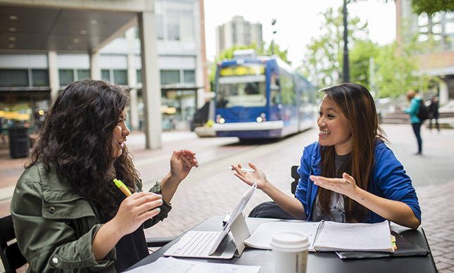 PSU online students studying