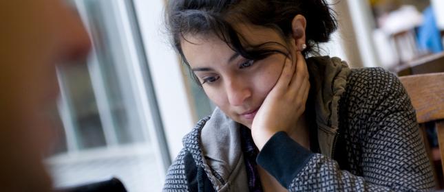 PSU liberal arts online student studying on her laptop