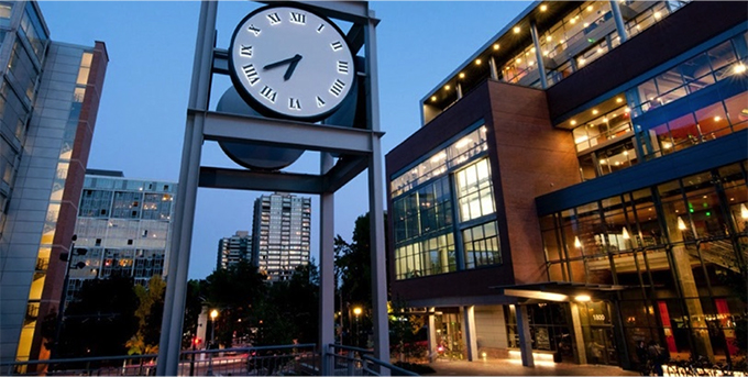 Urban Plaza clock tower at PSU
