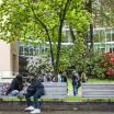 PSU online students relaxing in the Park Blocks on campus