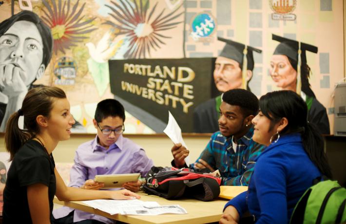 Diverse students preparing for new jobs