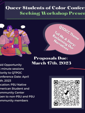 White text against navy blue background announces QSOCC Workshop Paid Proposal Opportunities