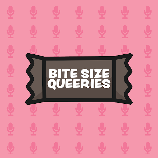 a pink background with a digital candybar that says "Bite Size Queeries"