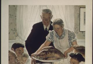 Norman Rockwell's painting of a family dinner