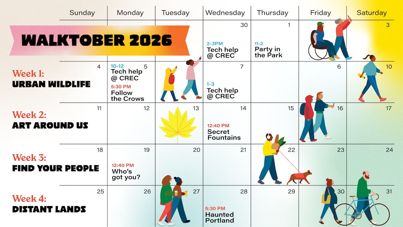 Walktober Calendar