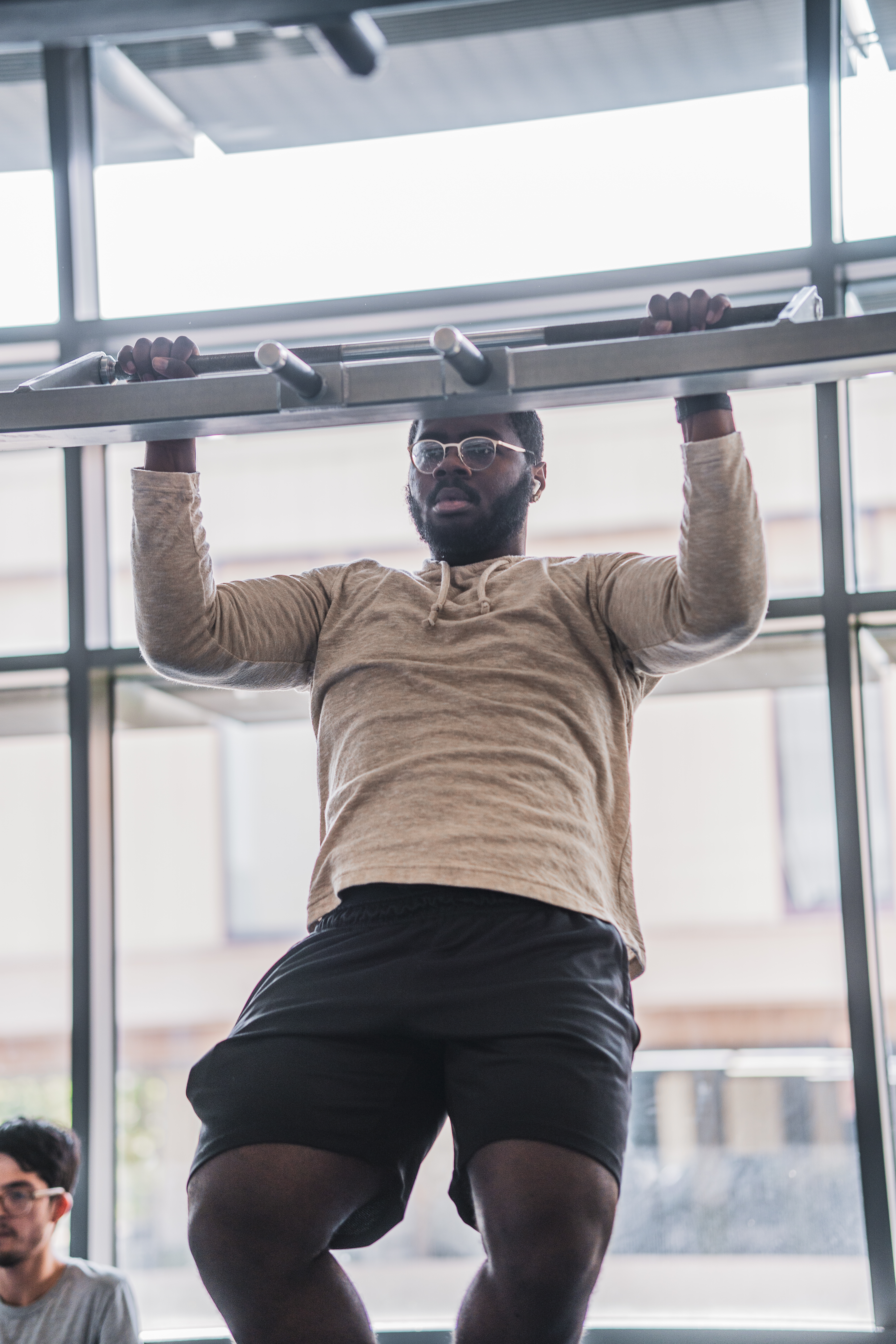 Person doing a pull up