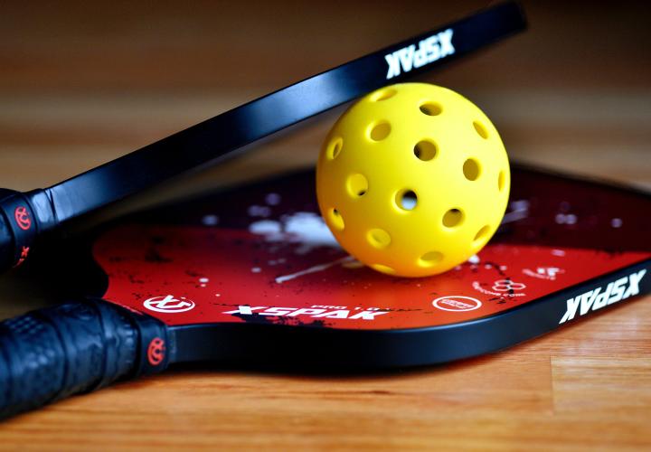 Pickleball paddles and ball