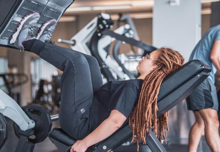 Person doing leg press